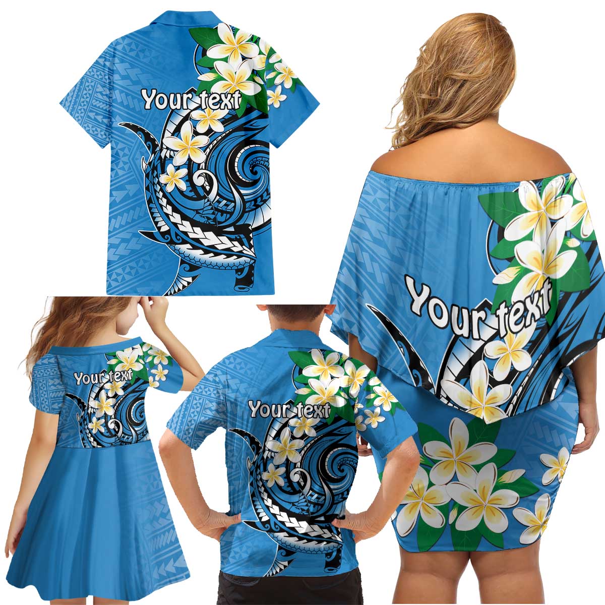FSM Yap State Polynesian Shark Tattoo Personalised Family Matching Off Shoulder Short Dress and Hawaiian Shirt LT9 - Polynesian Pride