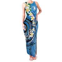FSM Yap State Polynesian Shark Tattoo Personalised Family Matching Tank Maxi Dress and Hawaiian Shirt LT9 Mom's Dress Blue - Polynesian Pride