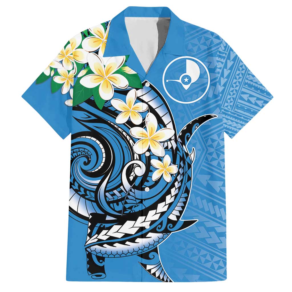 FSM Yap State Polynesian Shark Tattoo Personalised Hawaiian Shirt LT9 Blue - Polynesian Pride