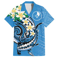 FSM Yap State Polynesian Shark Tattoo Personalised Hawaiian Shirt LT9 Blue - Polynesian Pride