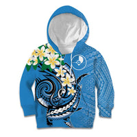 FSM Yap State Polynesian Shark Tattoo Personalised Kid Hoodie LT9 Hoodie Blue - Polynesian Pride