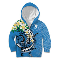 FSM Yap State Polynesian Shark Tattoo Personalised Kid Hoodie LT9 Zip Hoodie Blue - Polynesian Pride