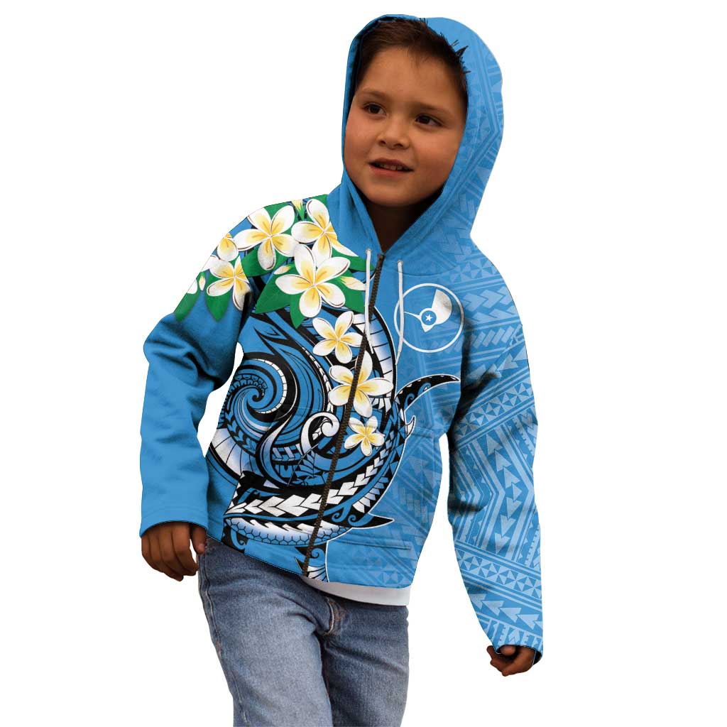 FSM Yap State Polynesian Shark Tattoo Personalised Kid Hoodie LT9 - Polynesian Pride