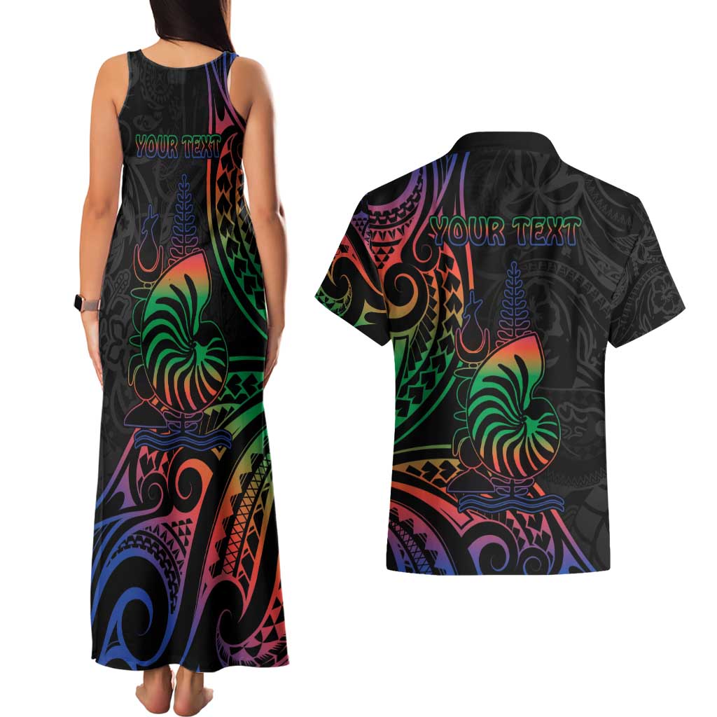 New Caledonia Polynesian Tatoo Personalised Couples Matching Tank Maxi Dress and Hawaiian Shirt LT9 - Polynesian Pride