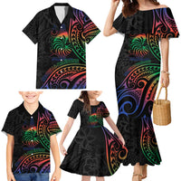 New Caledonia Polynesian Tatoo Personalised Family Matching Mermaid Dress and Hawaiian Shirt LT9 - Polynesian Pride