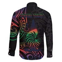 New Caledonia Polynesian Tatoo Personalised Family Matching Off The Shoulder Long Sleeve Dress and Hawaiian Shirt LT9 - Polynesian Pride