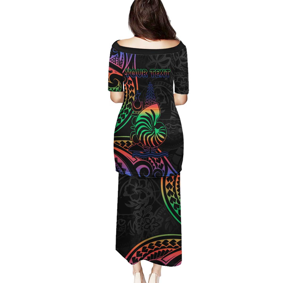 New Caledonia Polynesian Tatoo Personalised Family Matching Puletasi and Hawaiian Shirt LT9 - Polynesian Pride