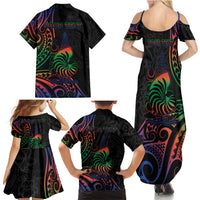 New Caledonia Polynesian Tatoo Personalised Family Matching Summer Maxi Dress and Hawaiian Shirt LT9 - Polynesian Pride