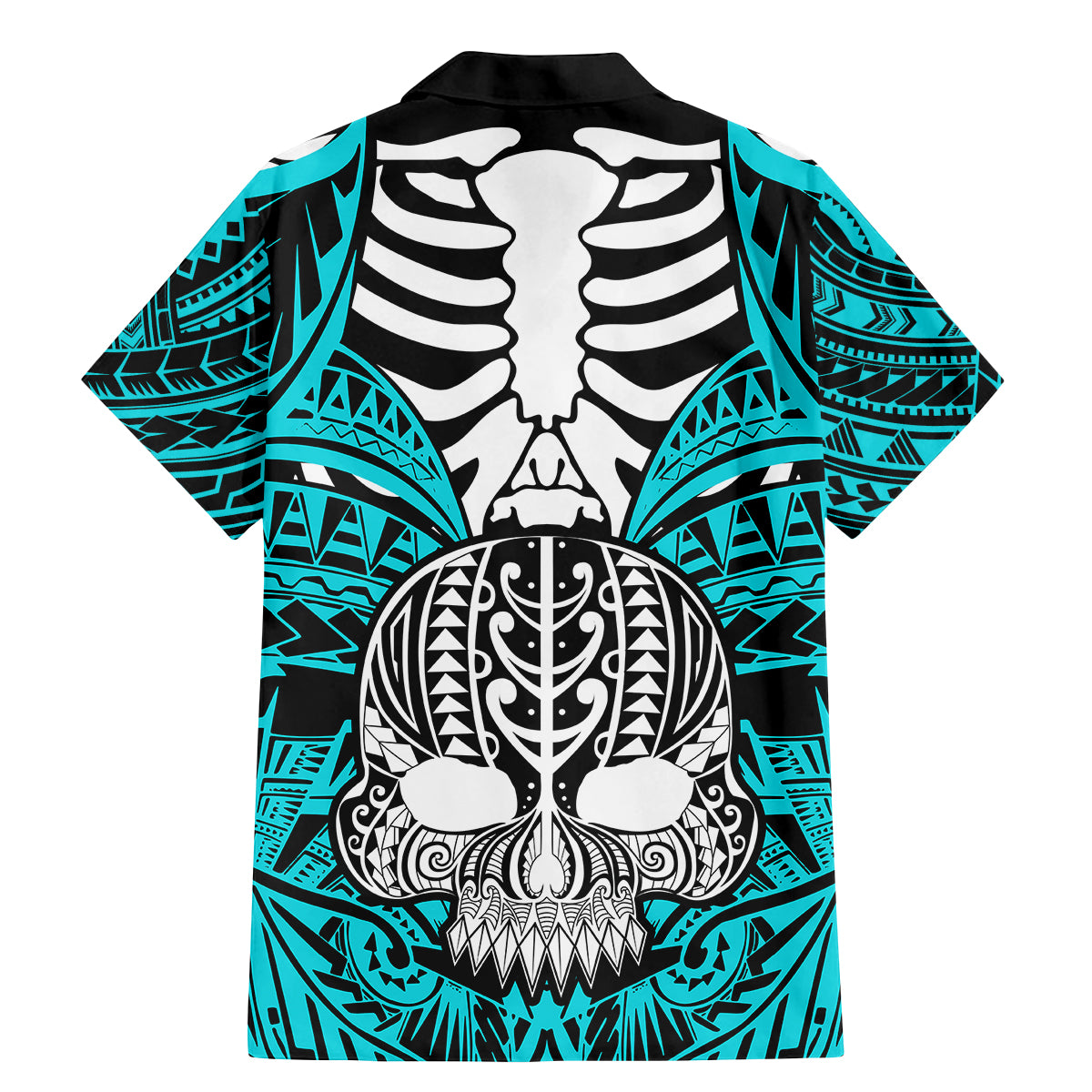 Personalised Polynesia Skull Family Matching Mermaid Dress and Hawaiian Shirt With Boars Tusk Aqua Arty Vibe LT9 - Polynesian Pride