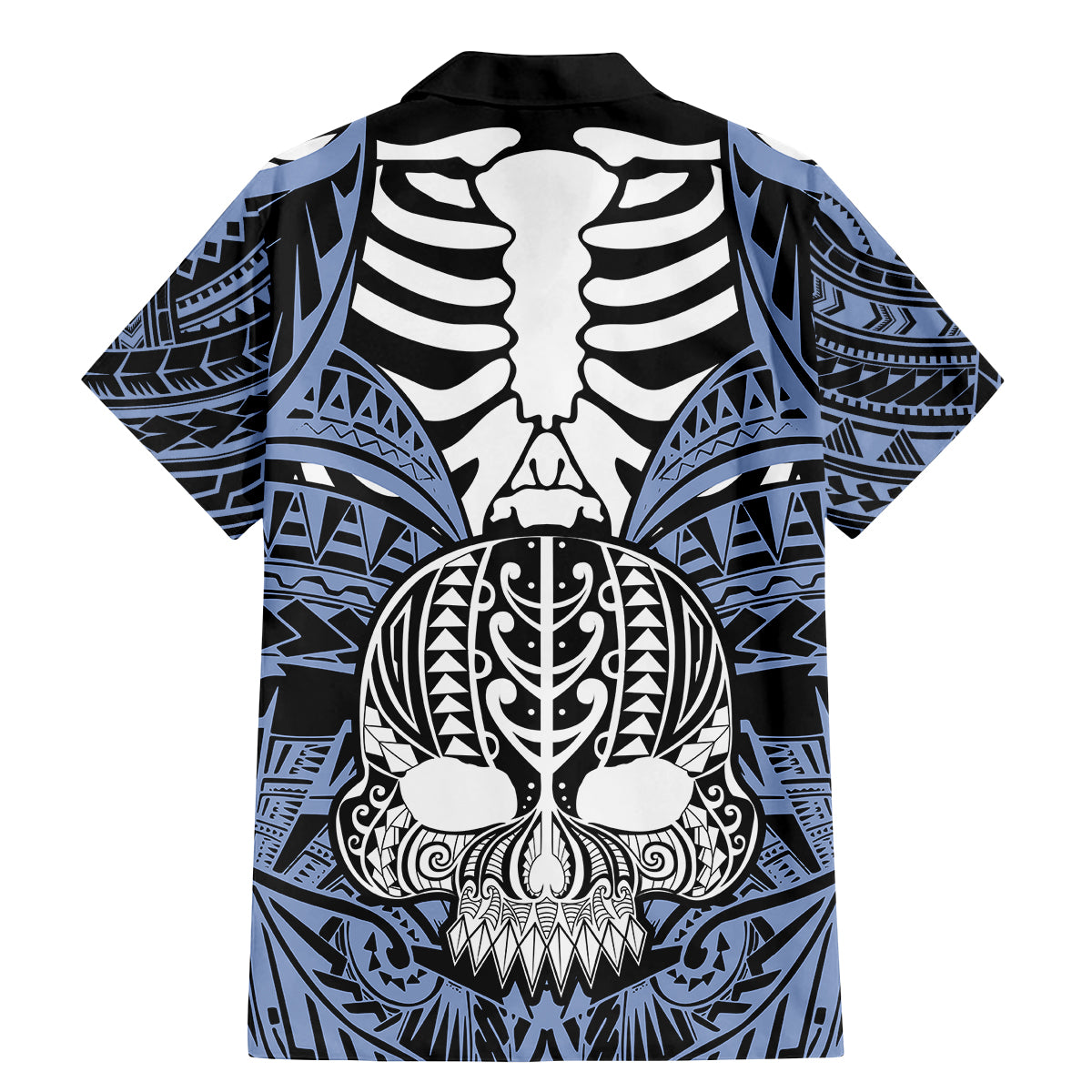 Personalised Polynesia Skull Family Matching Mermaid Dress and Hawaiian Shirt With Boars Tusk Blue Arty Vibe LT9 - Polynesian Pride