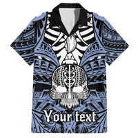 Personalised Polynesia Skull Hawaiian Shirt With Boars Tusk Blue Arty Vibe LT9 Blue - Polynesian Pride