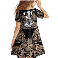 Personalised Polynesia Skull Family Matching Mermaid Dress and Hawaiian Shirt With Boars Tusk Gold Arty Vibe LT9 - Polynesian Pride