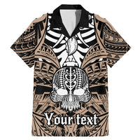 Personalised Polynesia Skull Family Matching Mermaid Dress and Hawaiian Shirt With Boars Tusk Gold Arty Vibe LT9 Dad's Shirt - Short Sleeve Gold - Polynesian Pride