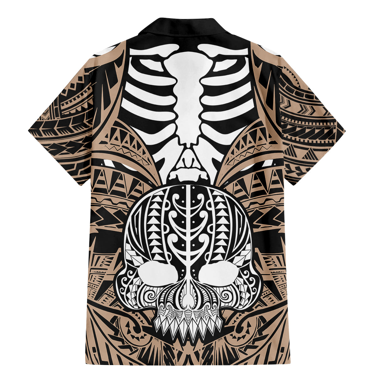 Personalised Polynesia Skull Family Matching Mermaid Dress and Hawaiian Shirt With Boars Tusk Gold Arty Vibe LT9 - Polynesian Pride
