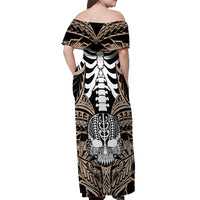 personalised-polynesia-skull-off-shoulder-maxi-dress-with-boars-tusk-gold-arty-vibe