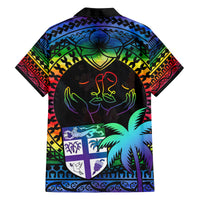 Fiji LGBT Family Matching Tank Maxi Dress and Hawaiian Shirt Love Is Love Tapa Pattern Rainbow Water Color LT9 - Polynesian Pride