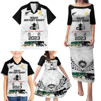 New Zealand South Africa Rugby Family Matching Puletasi Dress and Hawaiian Shirt History Commemorative World Cup Winners Unique LT9 - Polynesian Pride