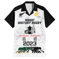 New Zealand South Africa Rugby Family Matching Short Sleeve Bodycon Dress and Hawaiian Shirt History Commemorative World Cup Winners Unique LT9 Dad's Shirt - Short Sleeve White - Polynesian Pride