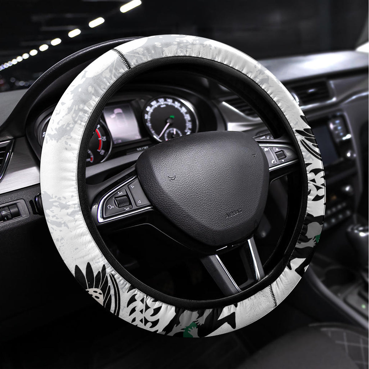 New Zealand South Africa Rugby Steering Wheel Cover History Commemorative World Cup Winners Unique LT9 Universal Fit White - Polynesian Pride