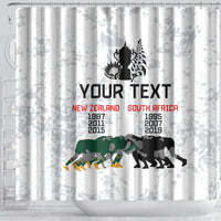 Custom New Zealand South Africa Rugby Shower Curtain History Commemorative World Cup Winners Unique LT9 - Polynesian Pride