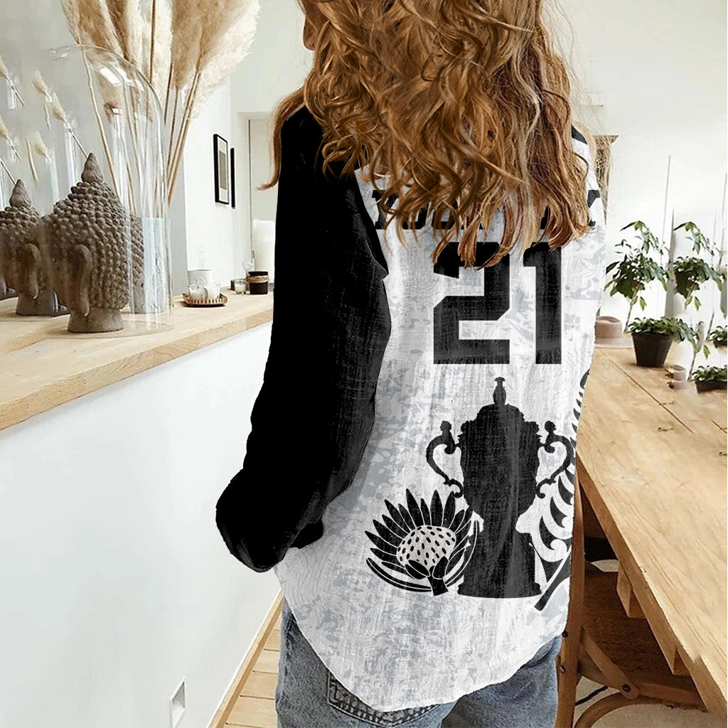 Custom New Zealand South Africa Rugby Women Casual Shirt History Commemorative World Cup Winners Unique LT9 - Polynesian Pride