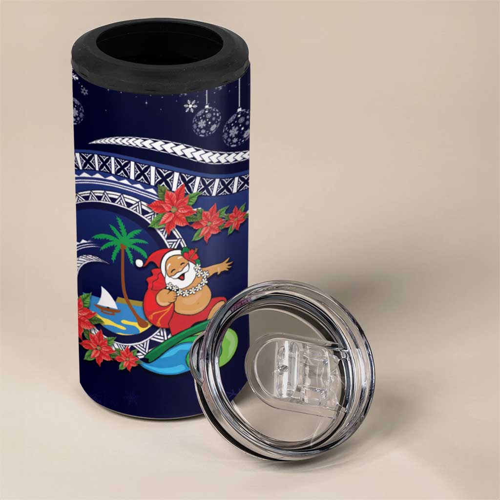 Felis Pusgua Guam Santa 4 in 1 Can Cooler Tumbler Merry Christmas with Polynesian Tribal LT9 - Polynesian Pride