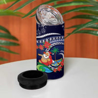 Felis Pusgua Guam Santa 4 in 1 Can Cooler Tumbler Merry Christmas with Polynesian Tribal LT9 - Polynesian Pride