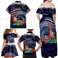 Felis Pusgua Guam Santa Family Matching Off Shoulder Maxi Dress and Hawaiian Shirt Merry Christmas with Polynesian Tribal LT9 - Polynesian Pride