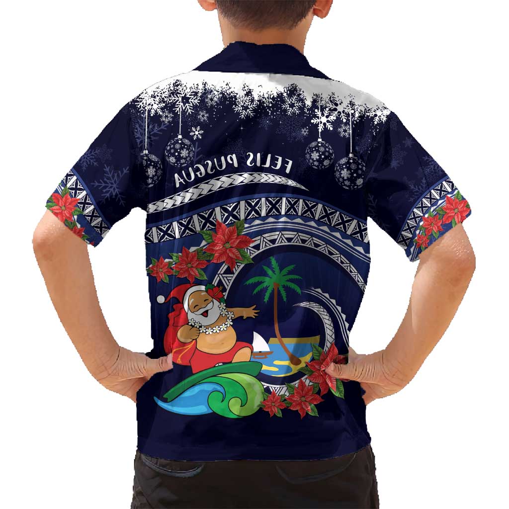 Felis Pusgua Guam Santa Family Matching Summer Maxi Dress and Hawaiian Shirt Merry Christmas with Polynesian Tribal LT9 - Polynesian Pride