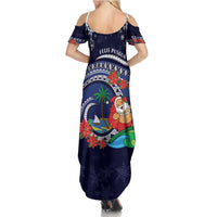 Felis Pusgua Guam Santa Family Matching Summer Maxi Dress and Hawaiian Shirt Merry Christmas with Polynesian Tribal LT9 - Polynesian Pride