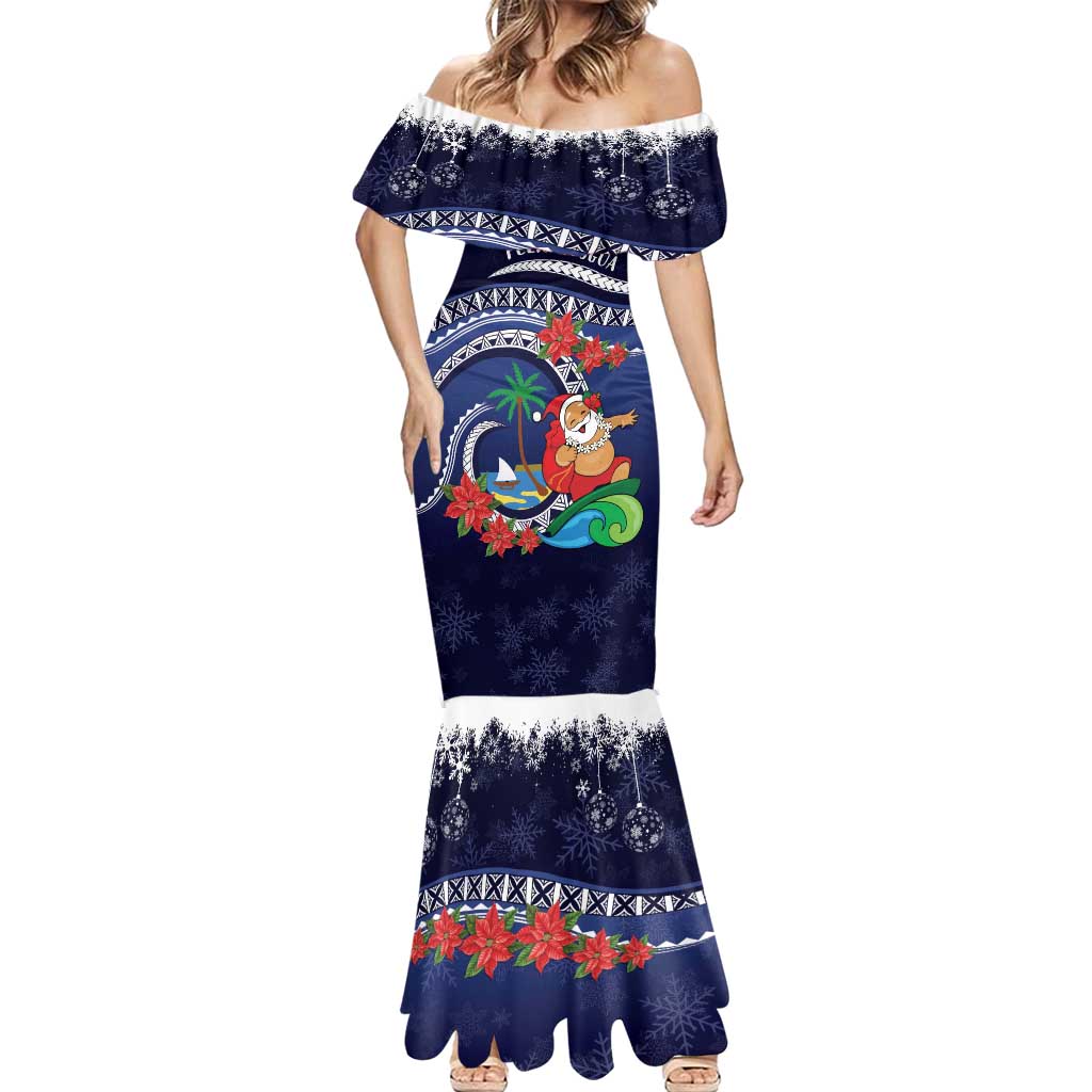 Felis Pusgua Guam Santa Mermaid Dress Merry Christmas with Polynesian Tribal LT9 - Polynesian Pride