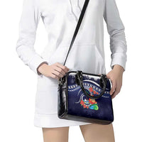 Felis Pusgua Guam Santa Shoulder Handbag Merry Christmas with Polynesian Tribal