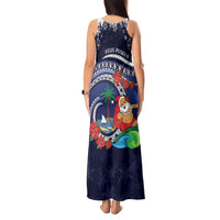 Felis Pusgua Guam Santa Tank Maxi Dress Merry Christmas with Polynesian Tribal LT9 - Polynesian Pride