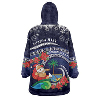 Felis Pusgua Guam Santa Wearable Blanket Hoodie Merry Christmas with Polynesian Tribal LT9 - Polynesian Pride