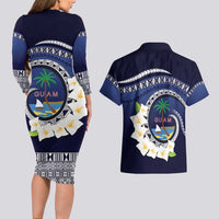 Hafai Adai Guam Guasalis Couples Matching Long Sleeve Bodycon Dress and Hawaiian Shirt Polynesian Tribal Pattern LT9 - Polynesian Pride