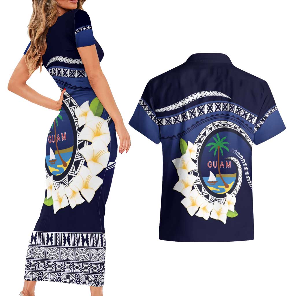 Hafai Adai Guam Guasalis Couples Matching Short Sleeve Bodycon Dress and Hawaiian Shirt Polynesian Tribal Pattern LT9 - Polynesian Pride
