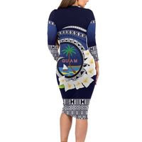 Hafai Adai Guam Guasalis Family Matching Long Sleeve Bodycon Dress and Hawaiian Shirt Polynesian Tribal Pattern LT9 - Polynesian Pride