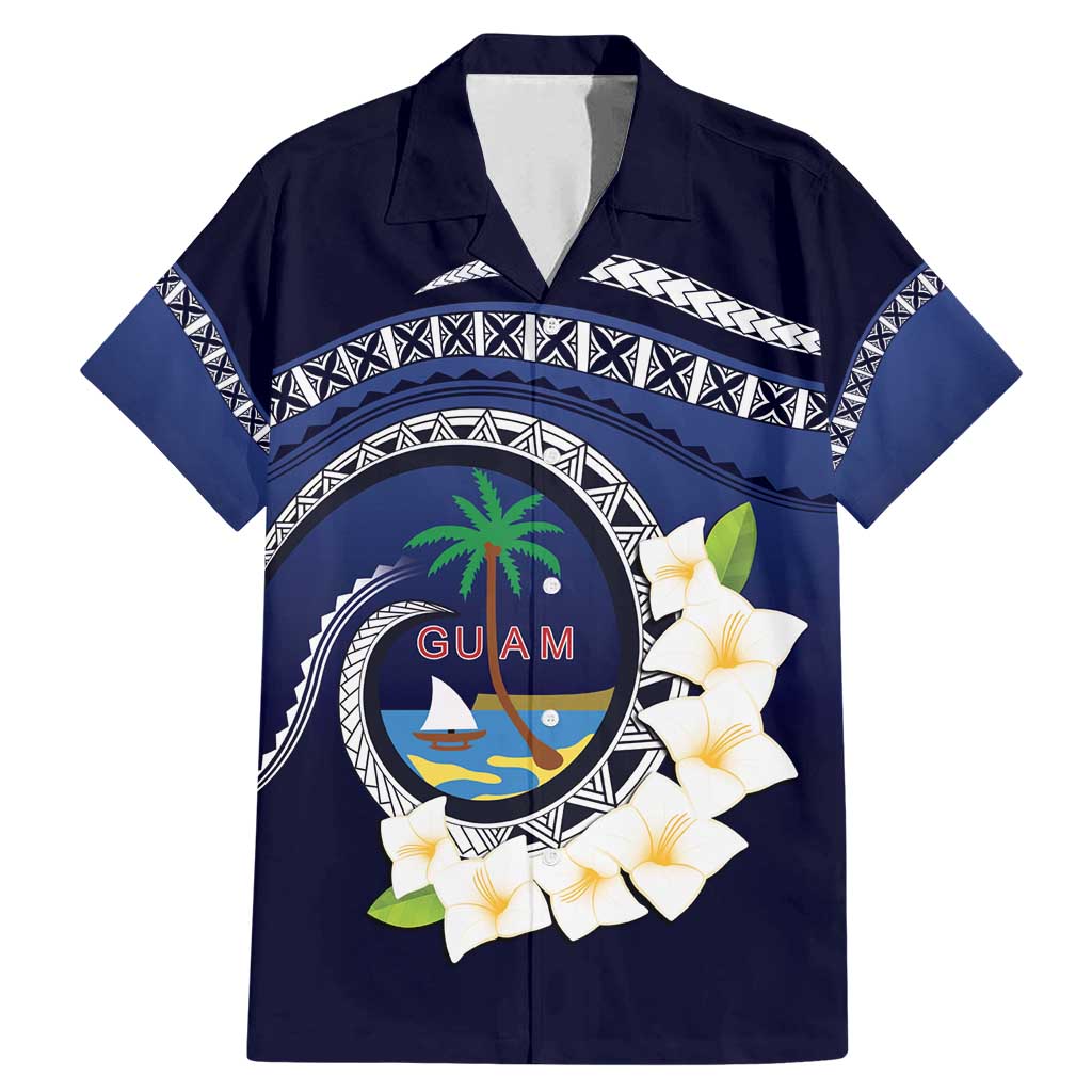 Hafai Adai Guam Guasalis Family Matching Mermaid Dress and Hawaiian Shirt Polynesian Tribal Pattern LT9 Dad's Shirt - Short Sleeve Blue - Polynesian Pride
