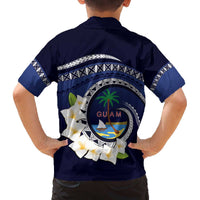 Hafai Adai Guam Guasalis Family Matching Off The Shoulder Long Sleeve Dress and Hawaiian Shirt Polynesian Tribal Pattern LT9 - Polynesian Pride