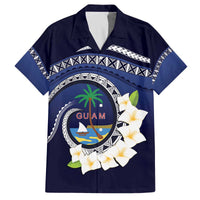 Hafai Adai Guam Guasalis Family Matching Off The Shoulder Long Sleeve Dress and Hawaiian Shirt Polynesian Tribal Pattern LT9 Dad's Shirt - Short Sleeve Blue - Polynesian Pride