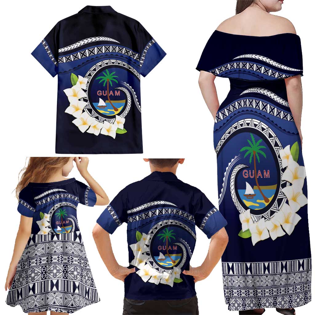Hafai Adai Guam Guasalis Family Matching Off Shoulder Maxi Dress and Hawaiian Shirt Polynesian Tribal Pattern LT9 - Polynesian Pride