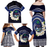 Hafai Adai Guam Guasalis Family Matching Off Shoulder Maxi Dress and Hawaiian Shirt Polynesian Tribal Pattern LT9 - Polynesian Pride