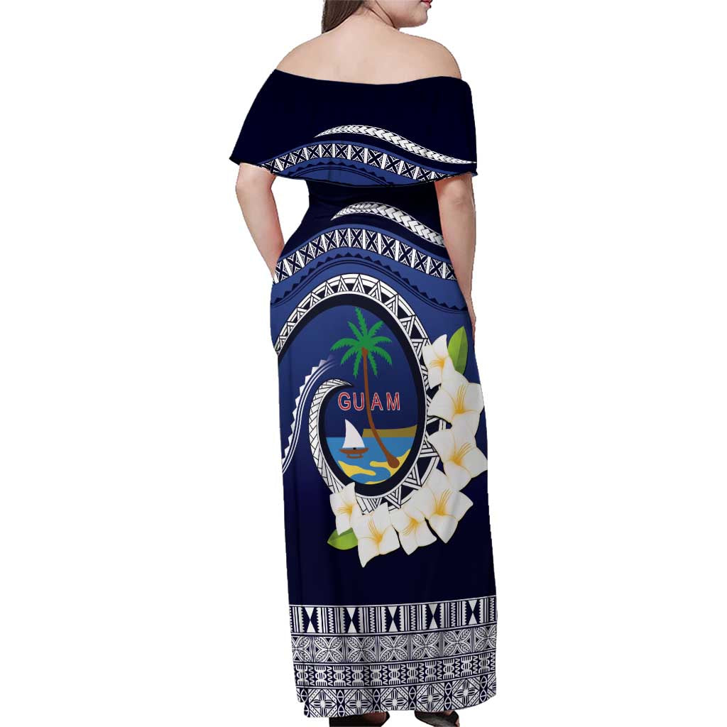 Hafai Adai Guam Guasalis Family Matching Off Shoulder Maxi Dress and Hawaiian Shirt Polynesian Tribal Pattern LT9 - Polynesian Pride