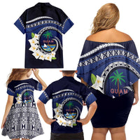 Hafai Adai Guam Guasalis Family Matching Off Shoulder Short Dress and Hawaiian Shirt Polynesian Tribal Pattern LT9 - Polynesian Pride