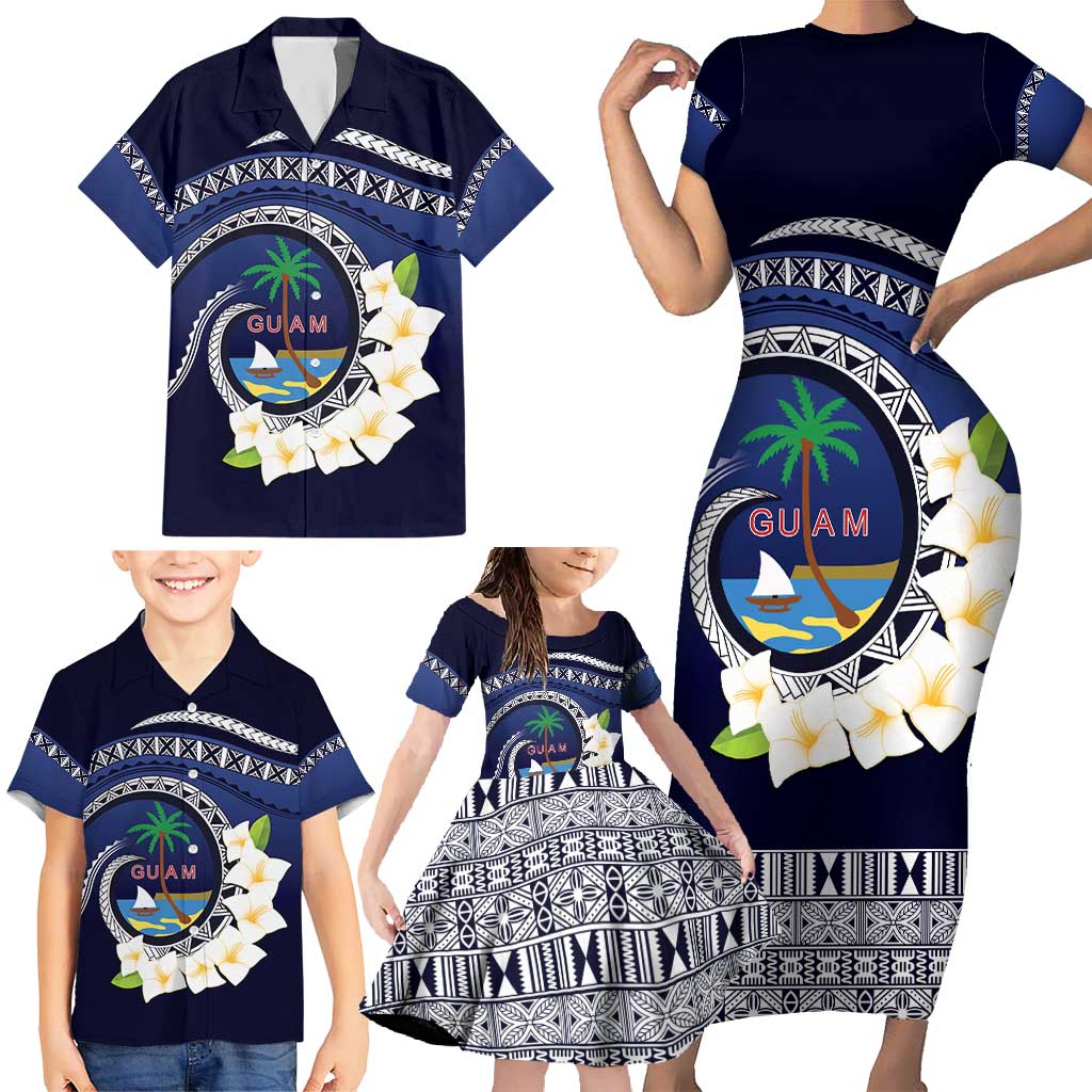 Hafai Adai Guam Guasalis Family Matching Short Sleeve Bodycon Dress and Hawaiian Shirt Polynesian Tribal Pattern LT9 - Polynesian Pride