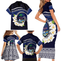 Hafai Adai Guam Guasalis Family Matching Short Sleeve Bodycon Dress and Hawaiian Shirt Polynesian Tribal Pattern LT9 - Polynesian Pride