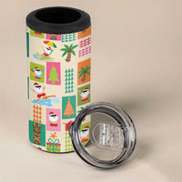 Mele Kalikimaka Hawaii Christmas 4 in 1 Can Cooler Tumbler Funny Santan Hippie Style LT9 - Polynesian Pride