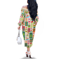 Mele Kalikimaka Hawaii Christmas Family Matching Off The Shoulder Long Sleeve Dress and Hawaiian Shirt Funny Santan Hippie Style LT9 - Polynesian Pride