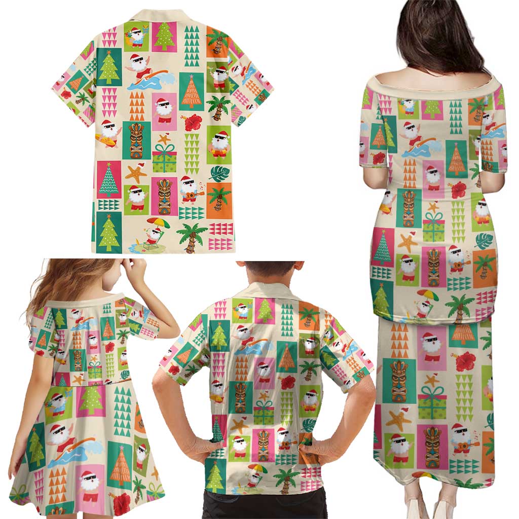 Mele Kalikimaka Hawaii Christmas Family Matching Puletasi and Hawaiian Shirt Funny Santan Hippie Style LT9 - Polynesian Pride