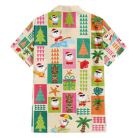 Mele Kalikimaka Hawaii Christmas Family Matching Short Sleeve Bodycon Dress and Hawaiian Shirt Funny Santan Hippie Style